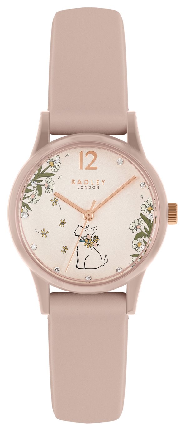 Radley Ladies Cobweb Pink Silicone Strap Watch