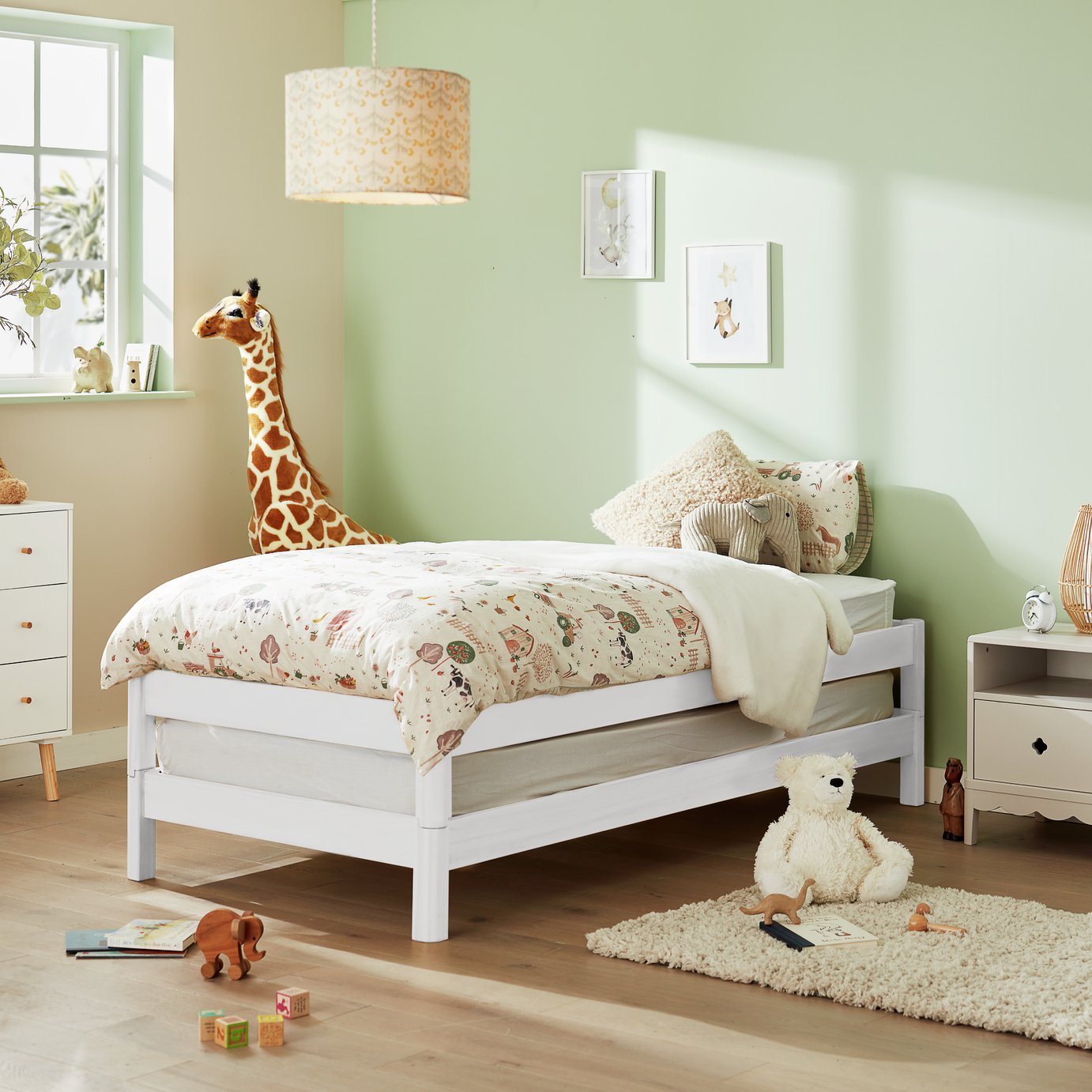 Habitat Odin Stacking Guest Bed With 2 Kids Mattress -White