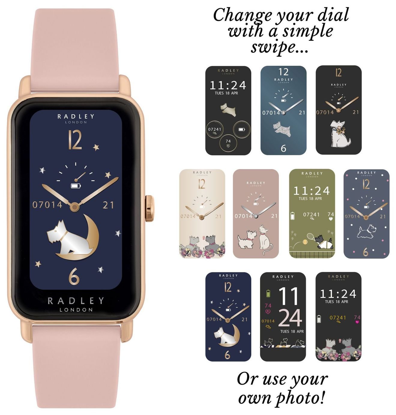 Buy Radley Series 21 Ladies Pink Silicone Strap Smart Watch