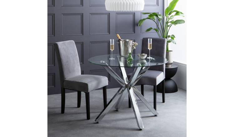 Argos round glass deals table