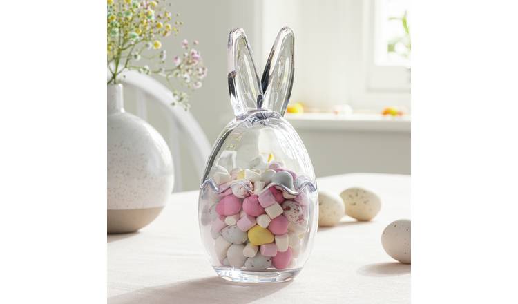 Home Bunny Glass Jar Decoration