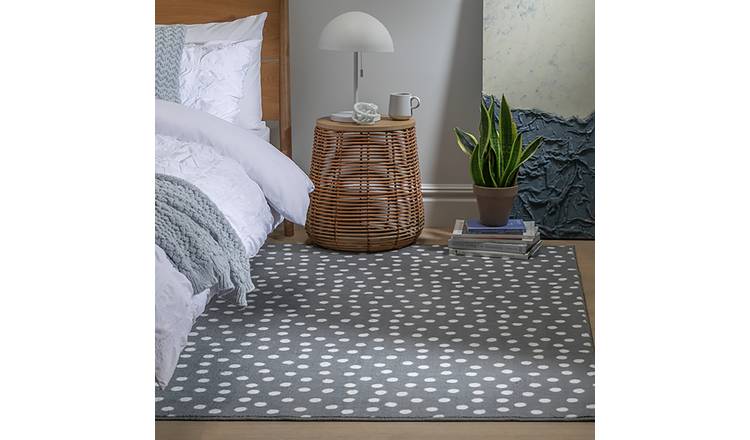 Argos Home Multi Spot Grey & White Cut Pile Rug - 230x160cm