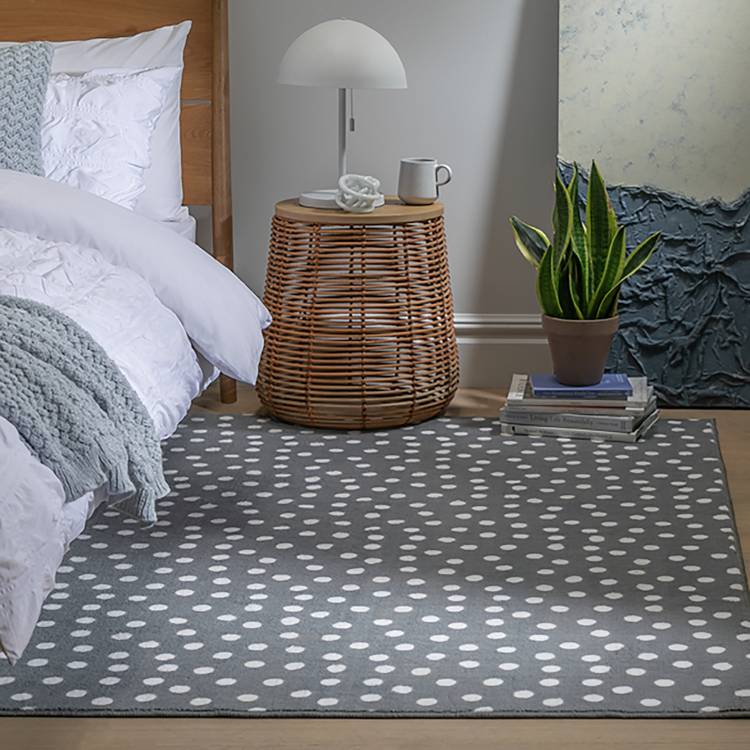 Argos Home Multi Spot Grey & White Cut Pile Rug - 230x160cm 0