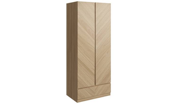 GFW Catania 2 Door 1 Drawer Wardrobe - Oak