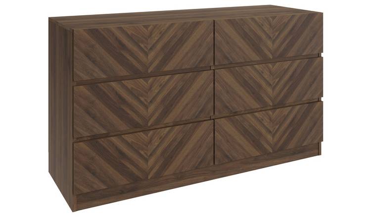 GFW Catania 3+3 Drawer Chest - Walnut