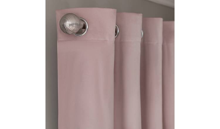 Buy Habitat Matte Velvet Eyelet Curtain - Blush Pink, Curtains