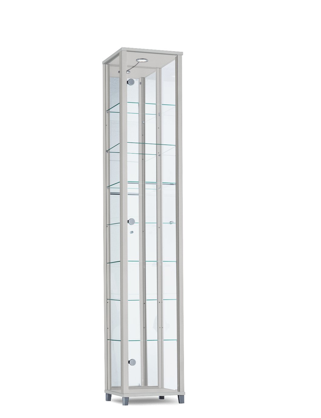 Argos Home 7 Shelf Glass Tall Display Cabinet - Silver