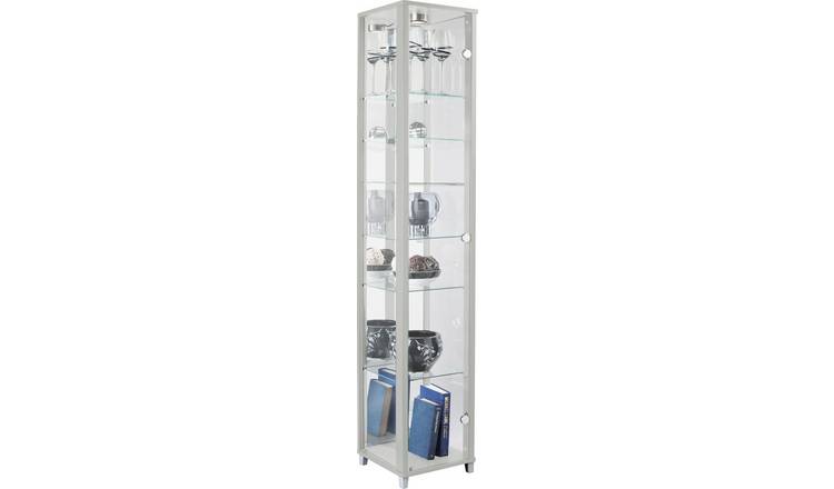 Corner glass deals cabinet argos