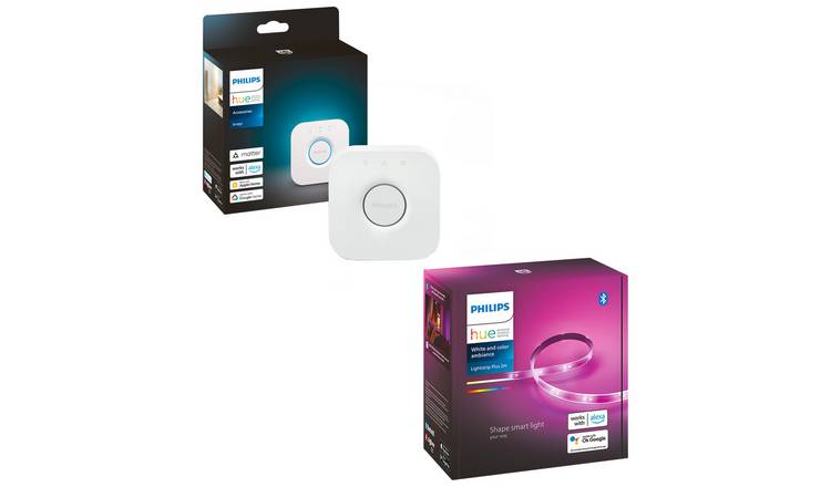 Buy Philips Hue Lightstrip Plus V4 2M with Bridge Starter Kit, Smart light  strips