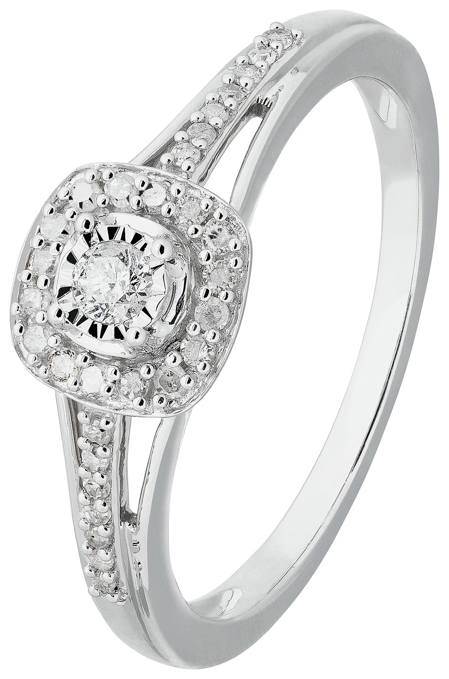 Revere 9ct White Gold 0.15ct tw Diamond Halo Ring Review