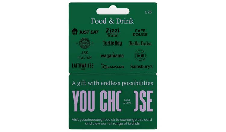 Buy You Choose Food & Drink 25 GBP Gift Card, Gift cards