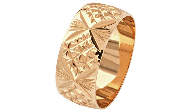 Revere 9ct Gold Diamond Cut Wedding Ring - V