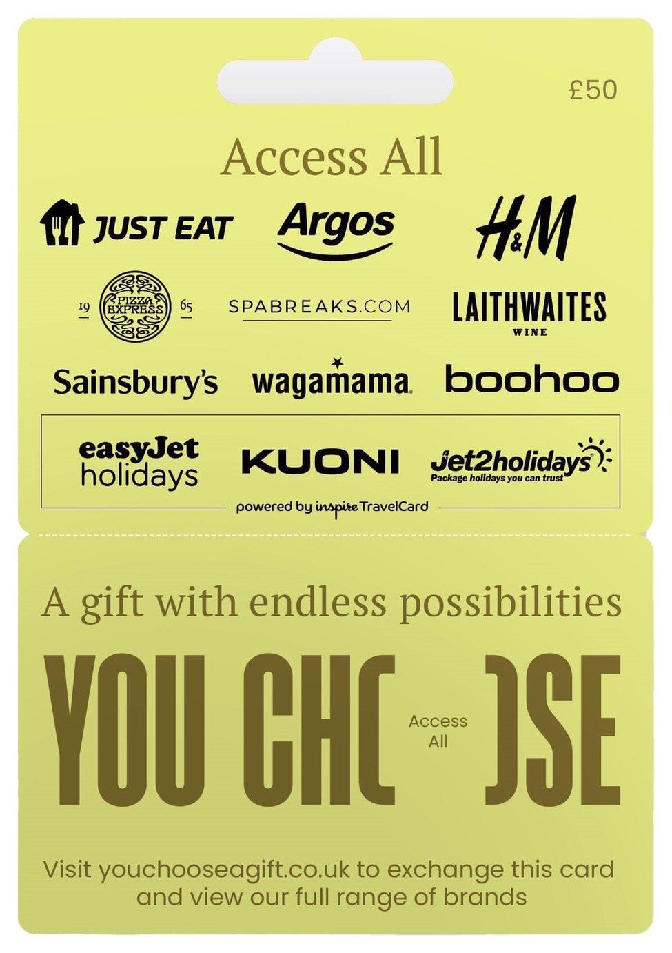 You Choose All Access 50 GBP Gift Card