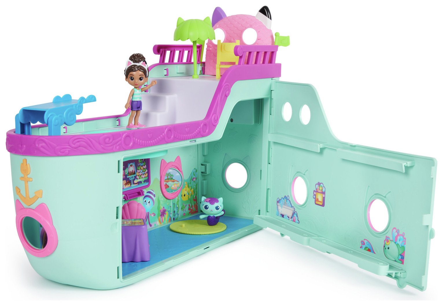 Gabby\'s Dollhouse Cat Friendship Cruise Ship Playset