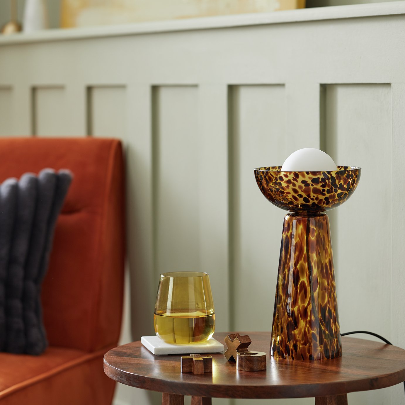 Habitat Tortoise Shell Glass Table Lamp - Multicoloured