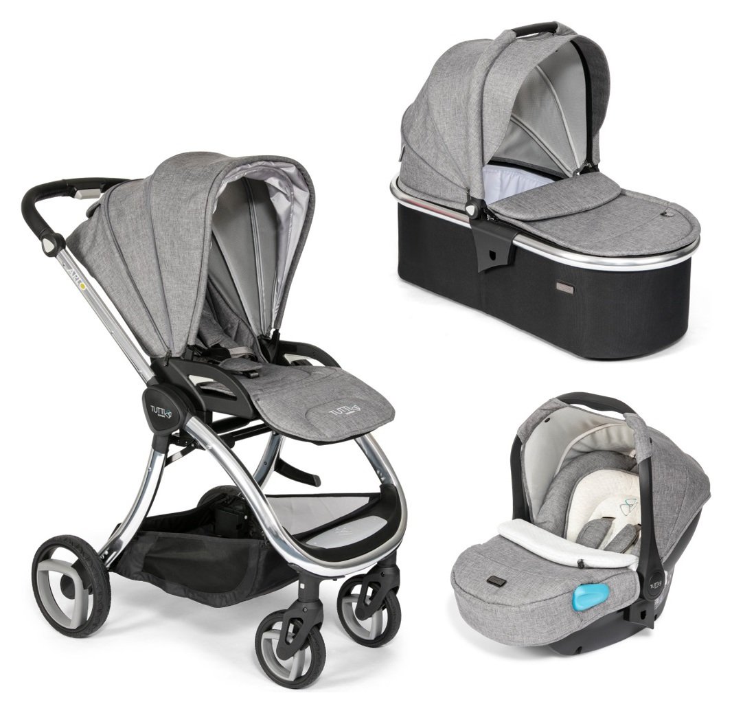 Tutti Bambini Arlo Chrome 3-in-1 Travel System - Charcoal