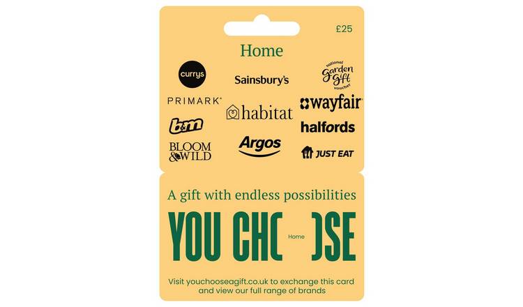 Buy You Choose Home 25 GBP Gift Card | Gift cards | Argos