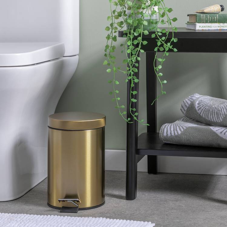 Argos Home 3 Litre Bathroom Bin -  Gold 0