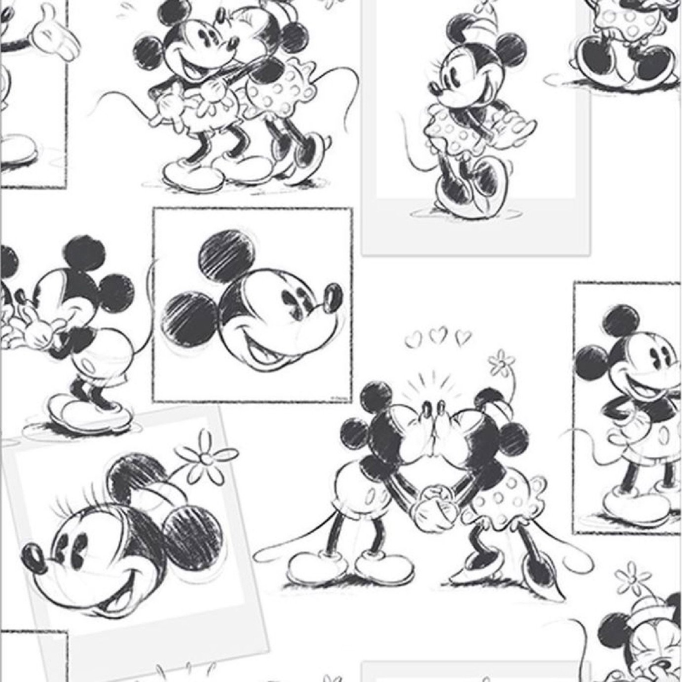 Disney Mickey & Minnie Sketch Wallpaper