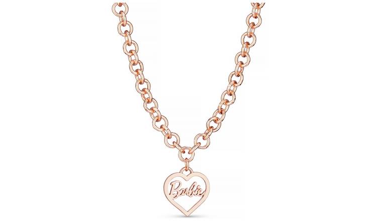 Barbie Rose Gold Coloured Heart Charm Pendant Necklace