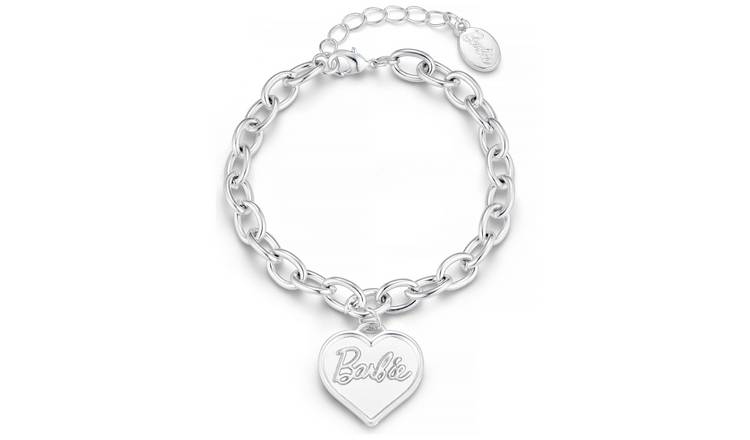 Barbie Silver Colour Heart Charm Bracelet