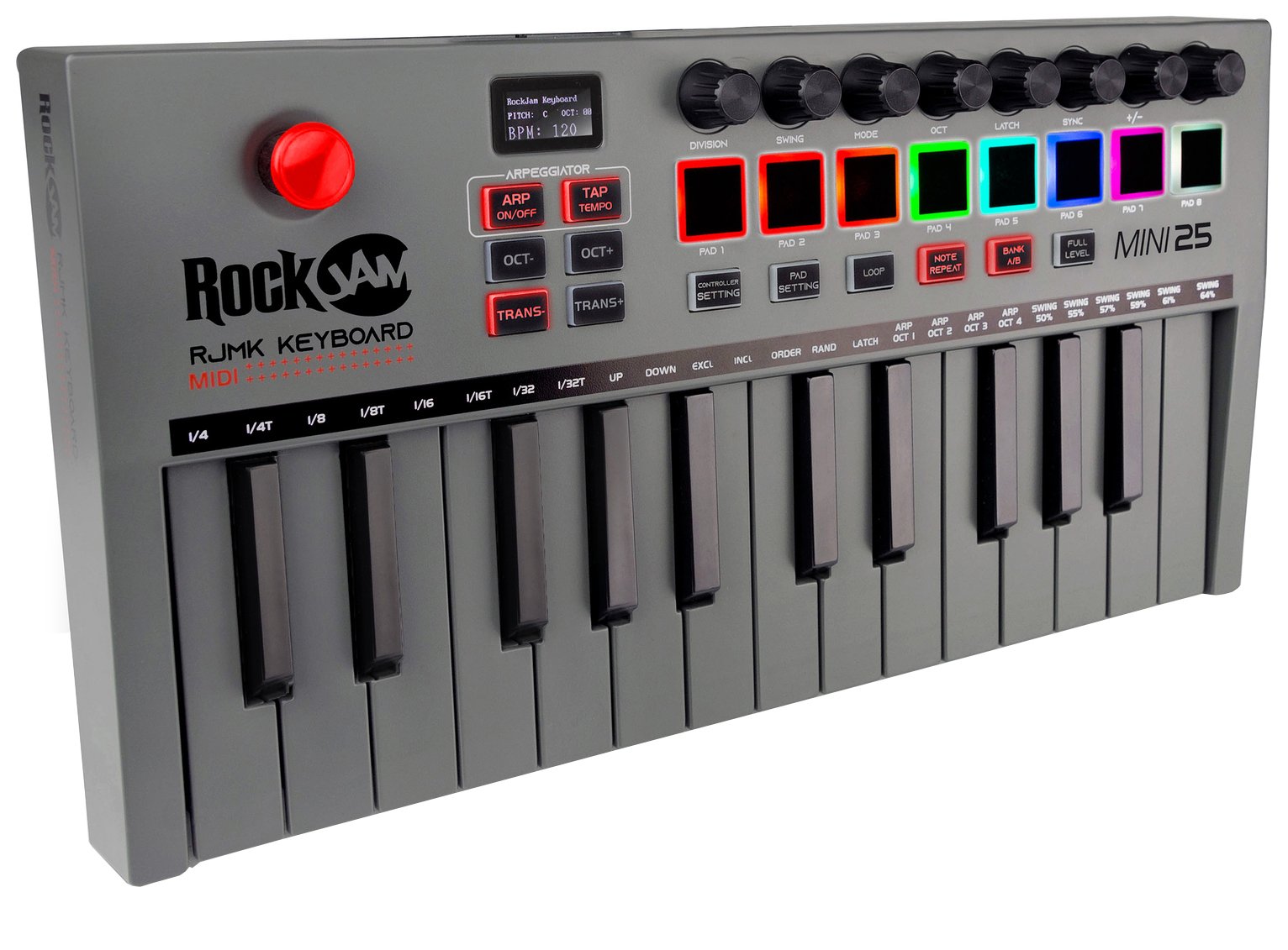 RockJam 25 Key USB & BT Wireless MIDI Keyboard Controller