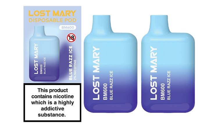 Lost Mary Disposable Vape Blue Razz Ice Set of 2