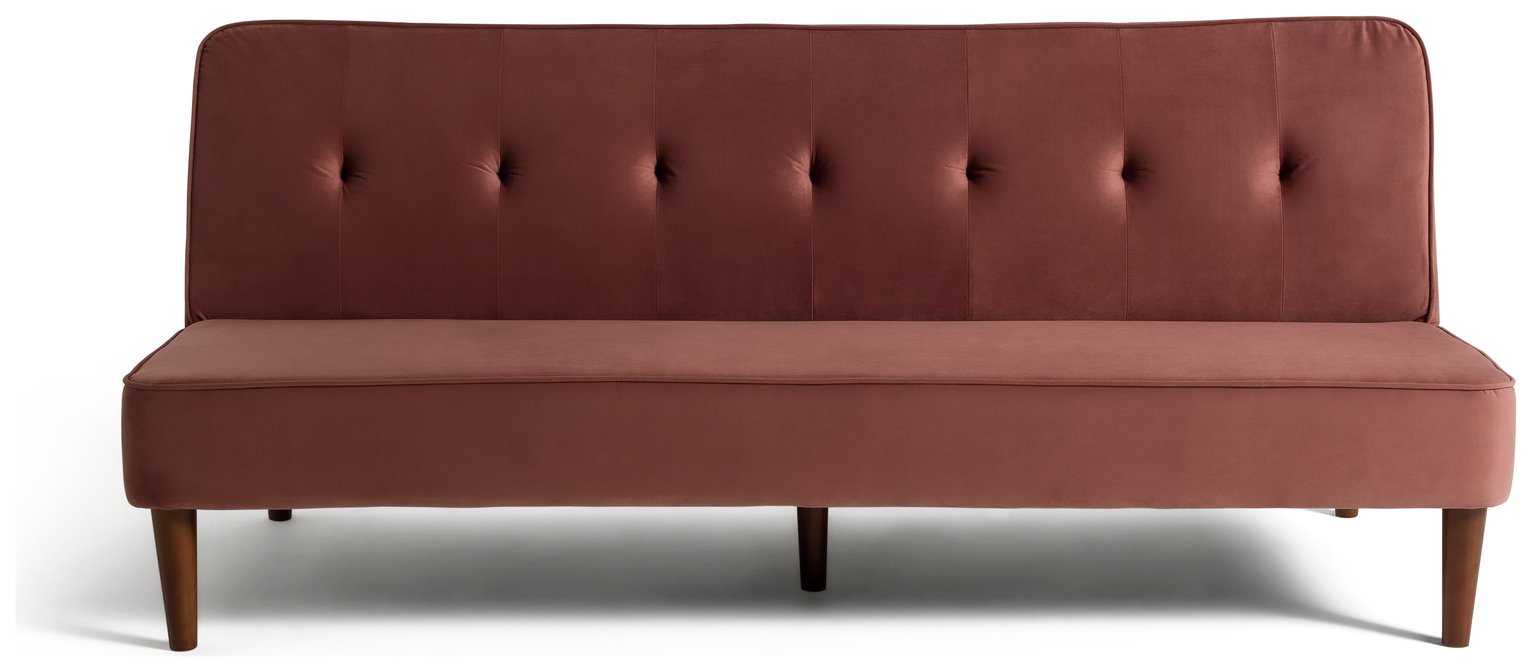 Habitat Odeon Velvet 2 Seater Clic Clac Sofa Bed - Pink