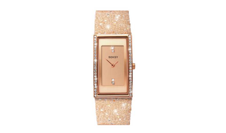 Buy Seksy By Sekonda Ladies Cream Stone Set Strap Watch