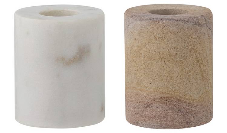 Bloomingville Lavina Marble Candle Holder - Set of 2