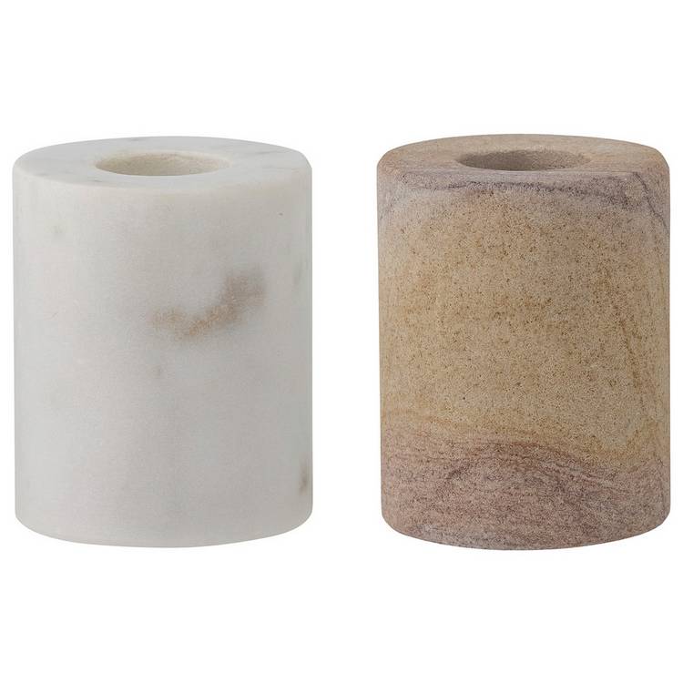 Bloomingville Lavina Marble Candle Holder - Set of 2 0