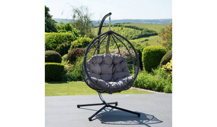 Artemis Home Lynton Garden Hanging Egg Chair - Dark Grey