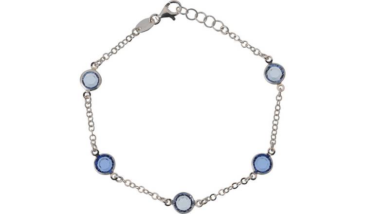 Revere Sterling Silver Blue Crystal Bracelet