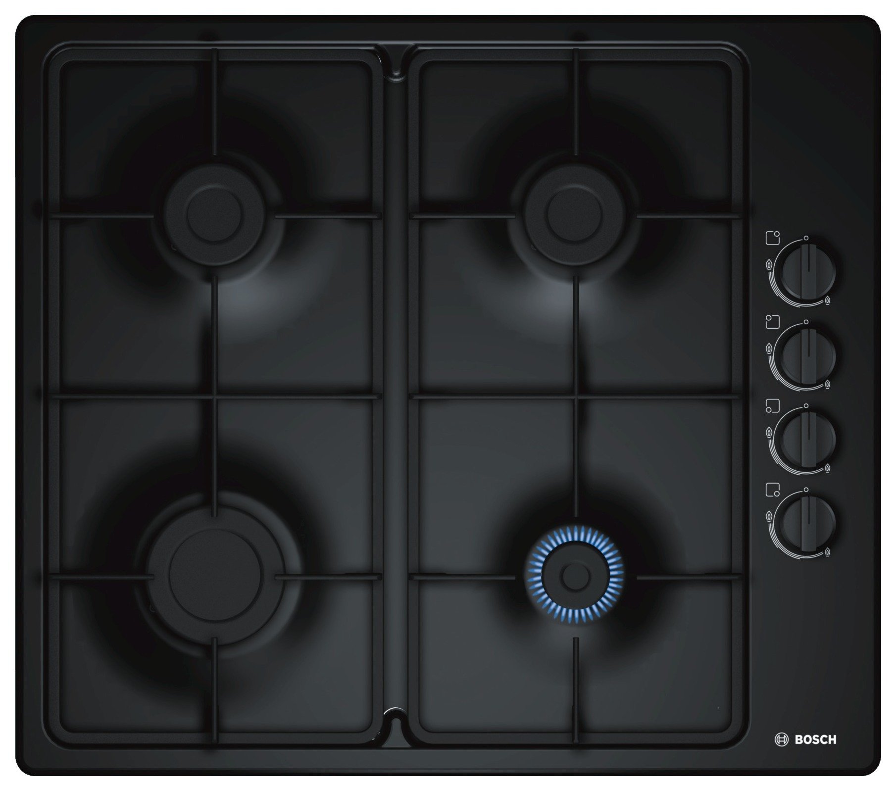 Bosch PBP6B6B60 Cast Iron Support Gas Hob - Black