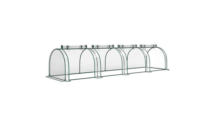 Outsunny PVC Steel Frame 4 Door Tunnel Greenhouse – Clear