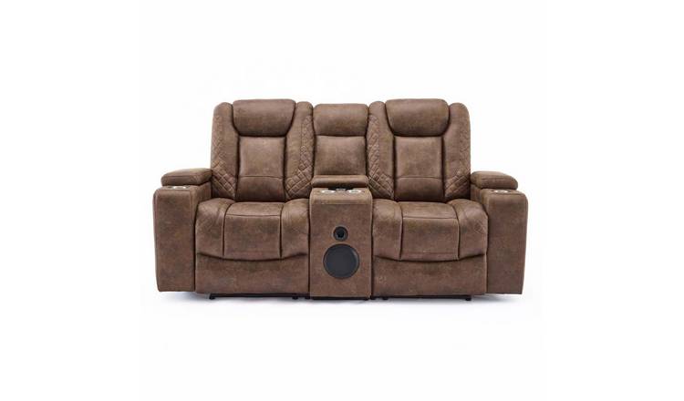 Furniture Online Ashton Electric Recliner 2 Seater Fabric Sofa – Brown