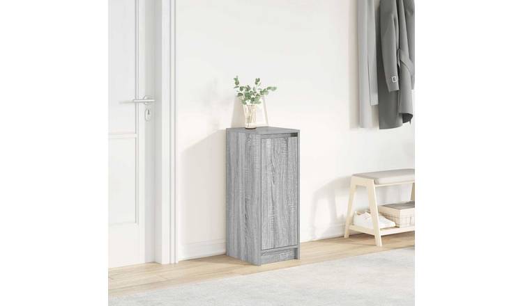 Walplus Engineered Wood Shoe Cabinet - Grey Sonoma - 29.5 x 34 x 76 cm