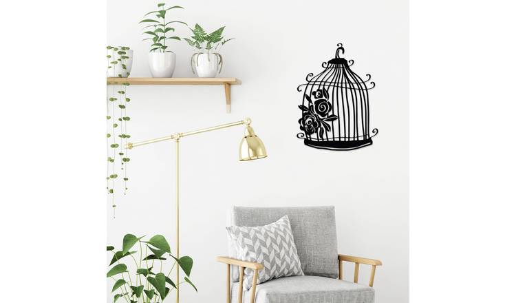 Decortie Metal Wall Art Cage design Metal Hanging Wall Decor - Black