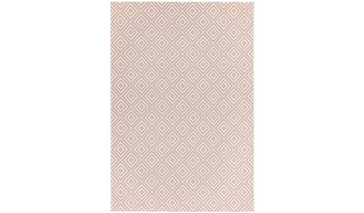 Mega Flooring Pink Modern Geometric Rug - 80 x 150cm