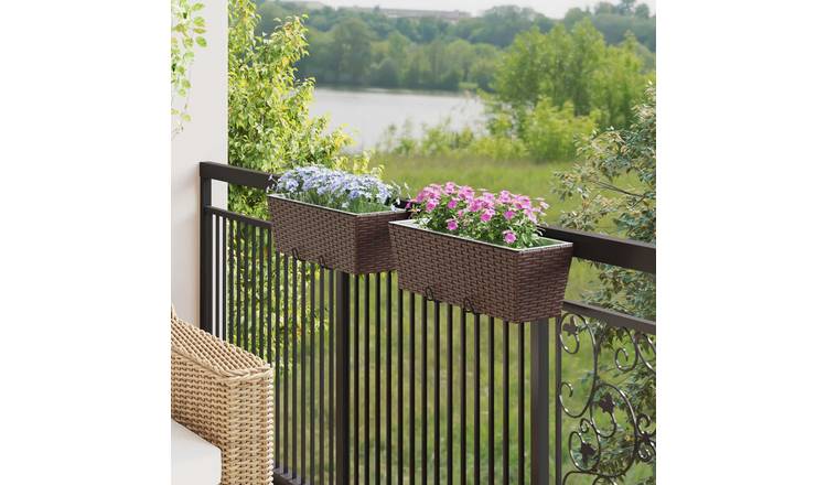 Walplus Pack of 2 Metal Garden Planter - 50 x 17 x 17 cm