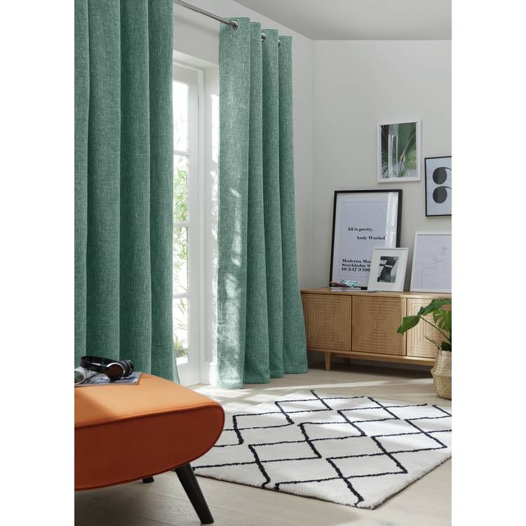 Habitat Blackout Fully Lined Eyelet Curtains - Forest Green 0