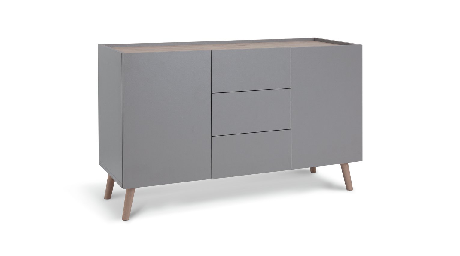 Habitat Skandi 2 Door 3 Drawer Sideboard - Grey Two Tone