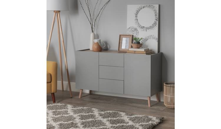 Habitat Skandi 2 Door 3 Drawer Sideboard - Grey Two Tone