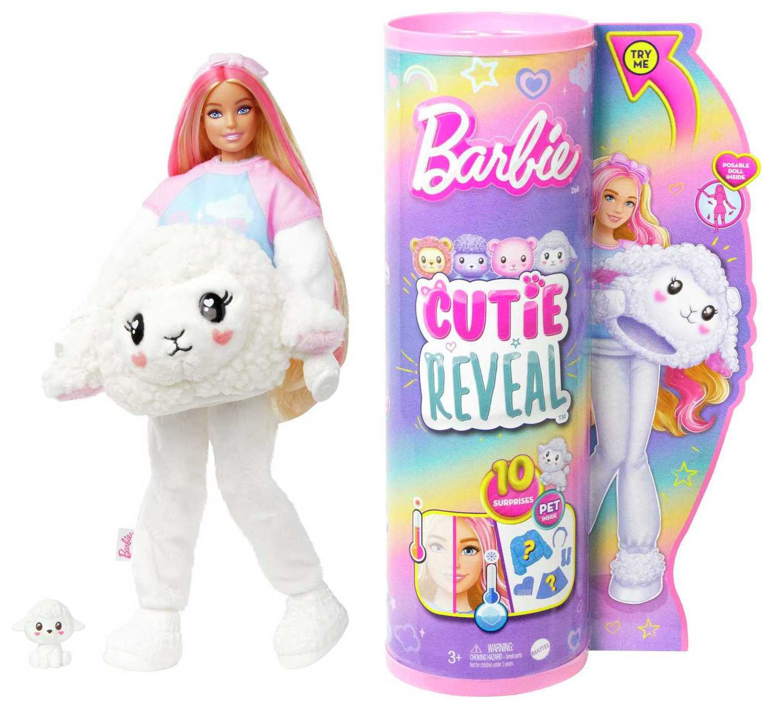 Barbie Cutie Reveal - Cozy Cute Tees Lamb Plush Doll - 30cm