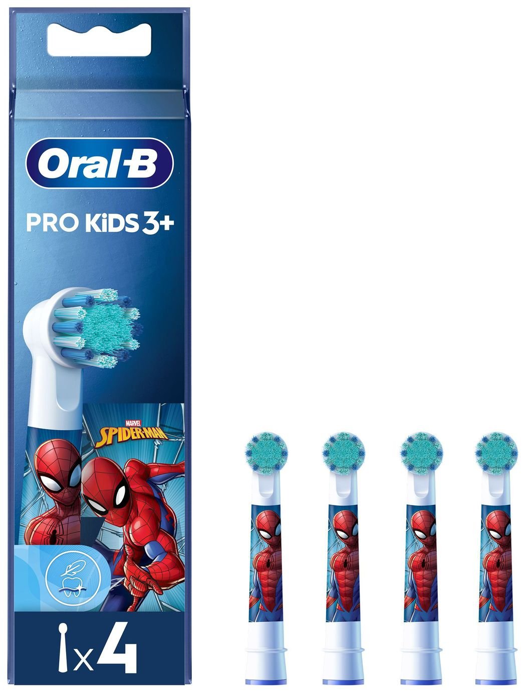 Oral-B Pro Spiderman Kids Electric Toothbrush Heads - 4 Pack