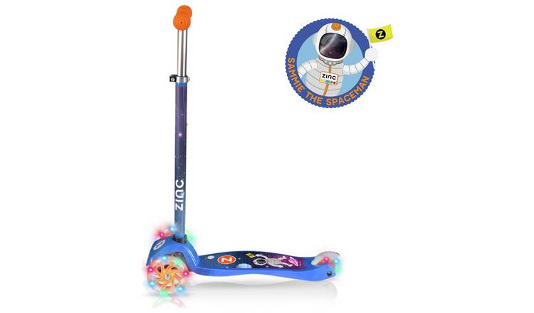 Buy Zinc Light Up Astronaut Space Tri Scooter, Kids scooters