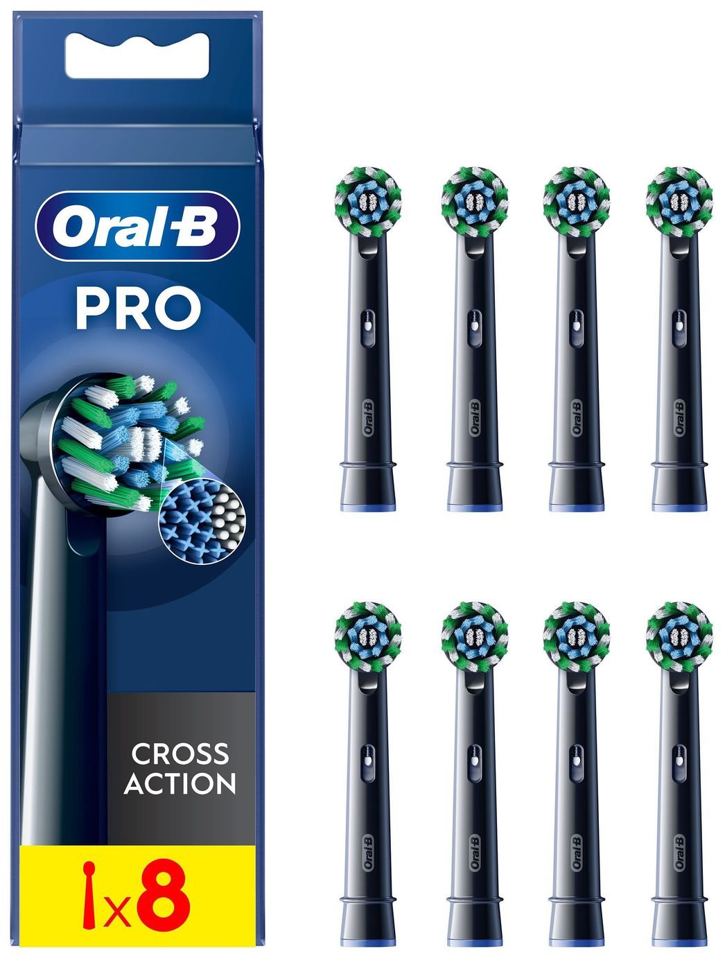 Oral-B Pro Black Electric Toothbrush Heads - 8 Pack