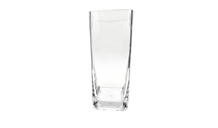 Habitat Medium Round Edge Square Glass Vase - Clear