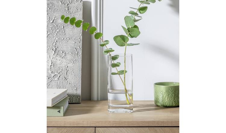 Habitat Small Round Edge Square Glass Vase - Clear