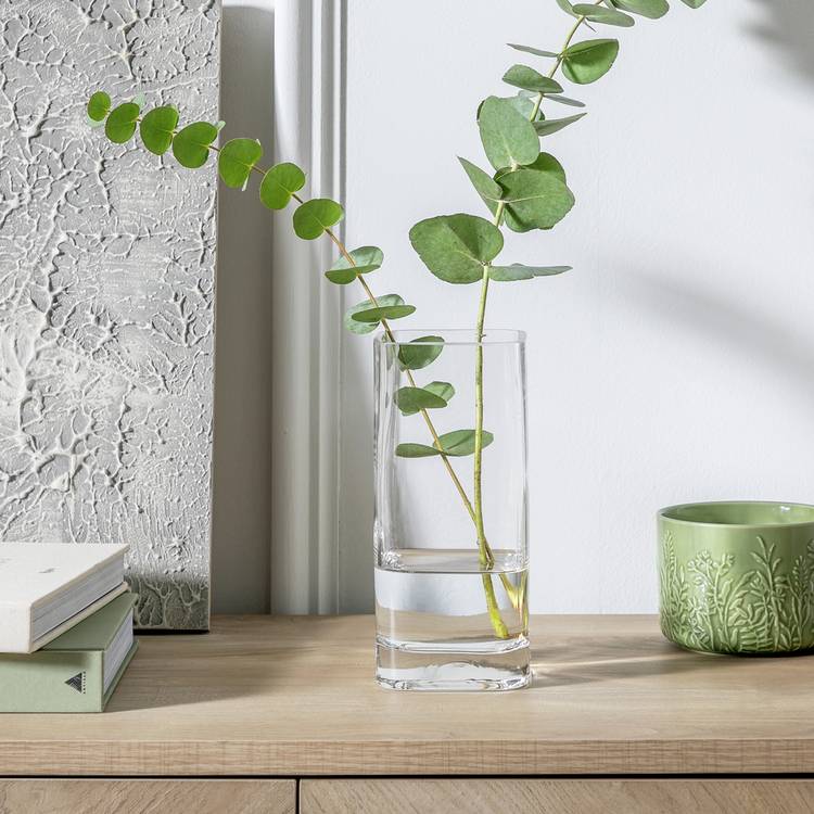 Habitat Small Round Edge Square Glass Vase - Clear 0
